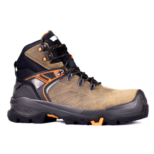 Toolmonkey Base B1601 Premium Fortrex Safety Boots Mid Height Brown Orange Superior Safety and Comfort