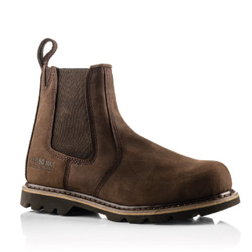 Brown dealer safety boots hotsell