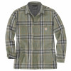 Carhartt 105430 Heavyweight Sherpa Lined Flannel Shirt Jacket Basil Green Medium