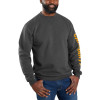 Carhartt 105444 Sweatshirt with Sleeve Logo - Loose Fit - Carbon Heather Small