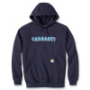 Carhartt Chest Logo Graphic Hoodie Rain Defender Midweight Loose Fit New Navy Large