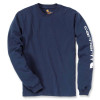 Carhartt Long Sleeve Logo T-shirt - Relaxed Fit - Navy Medium