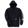 Carhartt K288 Hoodie Sweatshirt - Sleeve Logo - Loose Fit - Black Medium