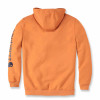 Carhartt K288 Hoodie with Logo Print on Sleeve Midweight Sweatshirt in Marmalade Heather Size Medium