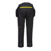 Portwest DX4 4-Way Stretch Fabric Work Trousers with Detachable Holster Pockets - Black 32w