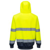 Portwest Hi-Vis Hoodie Sweatshirt - Two Tone - Yellow/Navy - Small