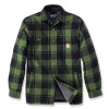 Carhartt 105939 Heavyweight Sherpa Lined Flannel Shirt Jacket Chive Green Size Small