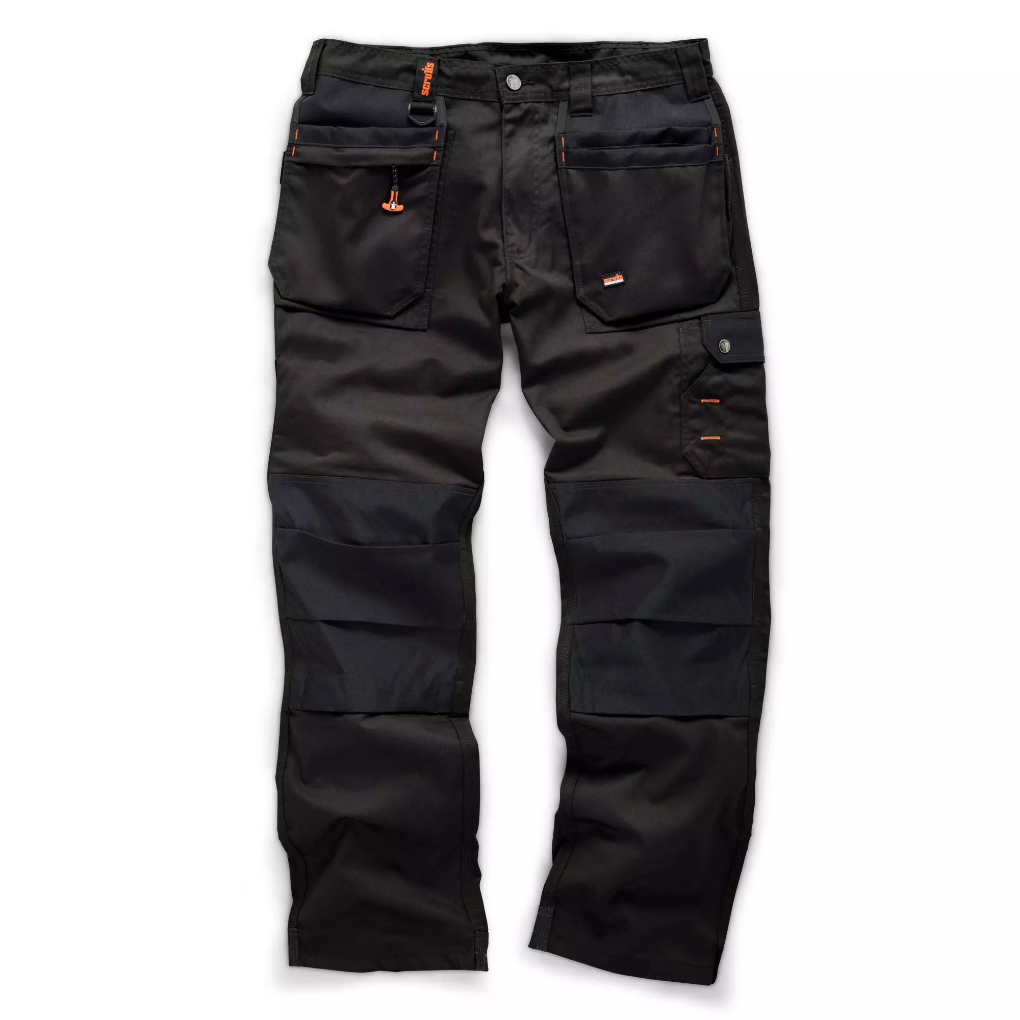 Toolmonkey Scruffs Worker Plus Holster Pocket Trousers in black 28 Waist 29 Leg Durable Comfortable Workwear